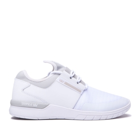 Pánské Tenisky Supra FLOW RUN Bílé/Šedé/Bílé | CZ-97380